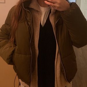H&M khaki puffer jacket